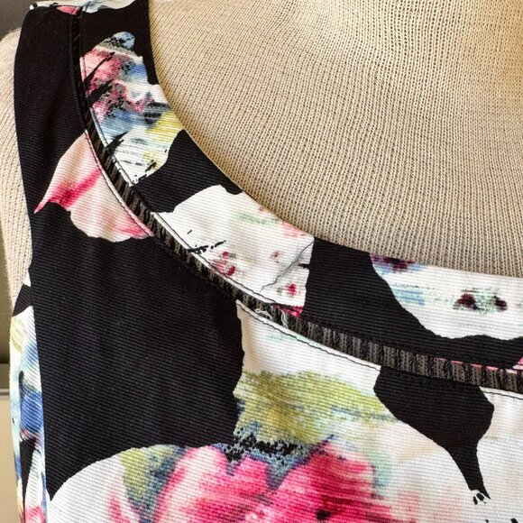 / White House Black Market WHBM Sleeveless Faille Floral Shadow Stripe Dress 10 - Picture 7 of 10